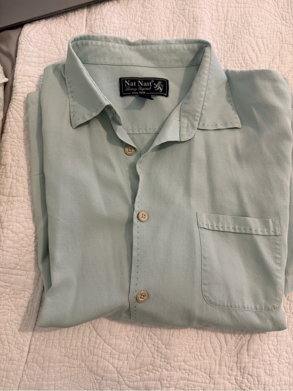 Nat Nast Men's Mint Green Short-Sleeve Button-Down Shirt